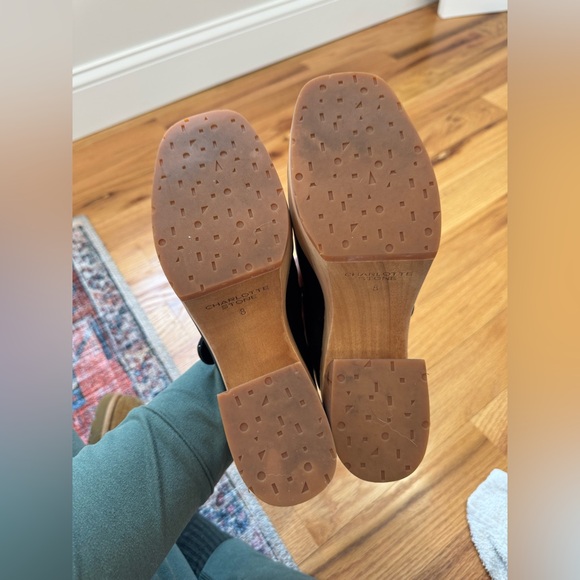 Charlotte Stone Charis Wood Heel Platform Mule Black - discontinued - 8 EUC - Picture 6 of 7